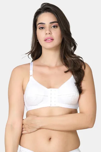 Cotton FRONT HOOK OPEN BRA - WHITE COLOURS, Size: 30 To 44, Plain at Rs  58/piece in Surat