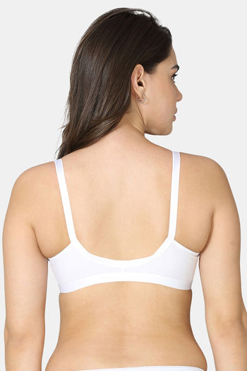 Buy VSTAR Women's Cotton Non-Wired Sports and Beginners Bra Smartie White  30-B at