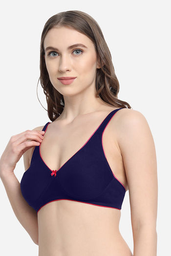 Buy VStar Double Layered Non Wired Medium Coverage Super Support Bra - Navy  at Rs.325 online