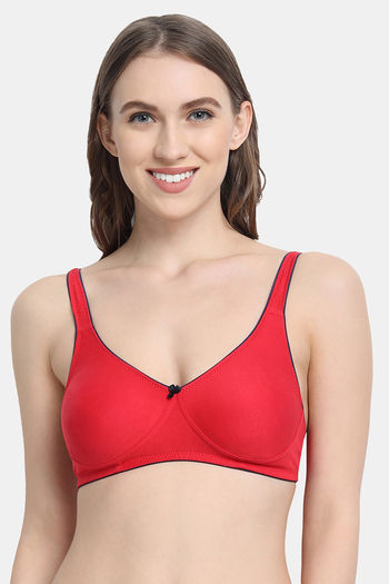 Buy VStar Double Layered Non Wired Medium Coverage Super Support Bra - Red  at Rs.325 online