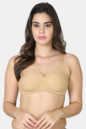 Buy VStar Double Layered Non Wired Full Coverage Super Support Bra - Beige Skin