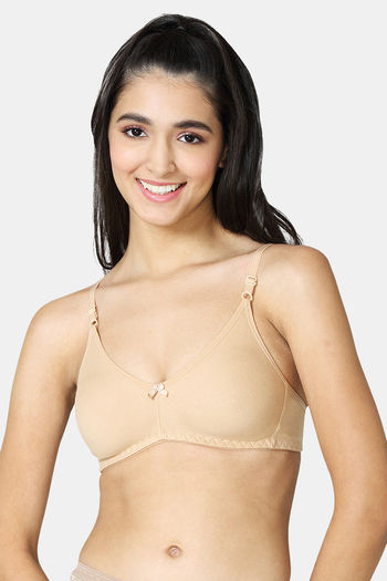 Buy VStar Double Layered Non Wired Medium Coverage Super Support Bra -  Beige Skin at Rs.288 online