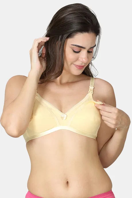 Buy VStar Double Layered Non Wired Medium Coverage Maternity / Nursing Bra  - Skin at Rs.351 online