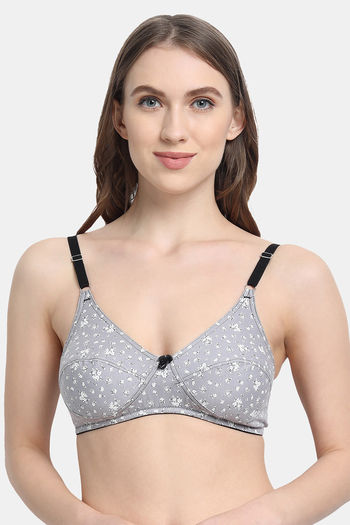 Buy Women's Zivame Plain Non-Wired Hook and Eye Closure Super Support Bra  Online