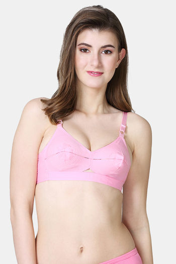Buy VStar Single Layered Non Wired Medium Coverage Super Support Bra -  Misty Pink at Rs.293 online