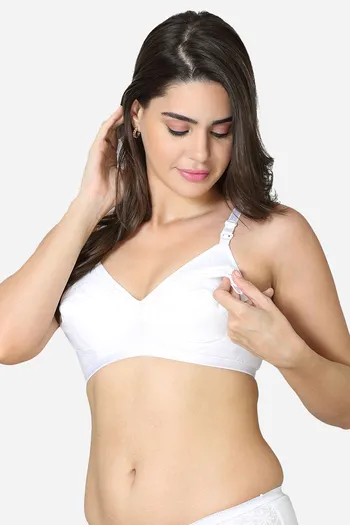 Buy VStar Double Layered Non Wired Medium Coverage Maternity / Nursing Bra  - White at Rs.393 online