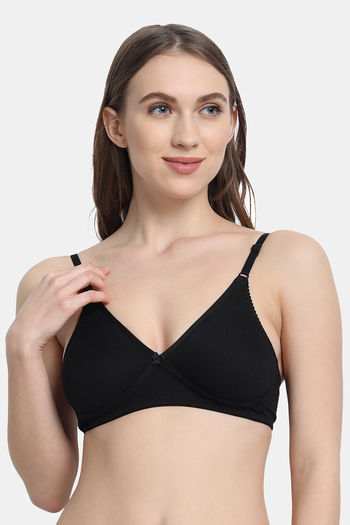 Buy VStar Double Layered Non Wired Medium Coverage Super Support Bra -  Black at Rs.347 online