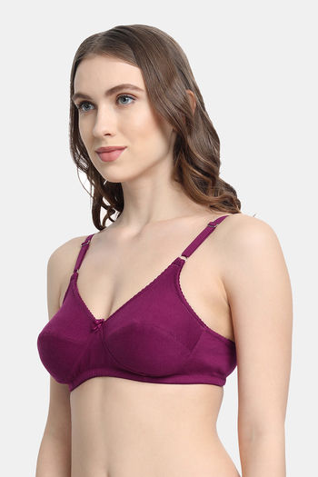 Buy Zivame Essentials Double Layered Non Wired Full Coverage T-Shirt Bra -  Dk Blue Floral at Rs.559 online