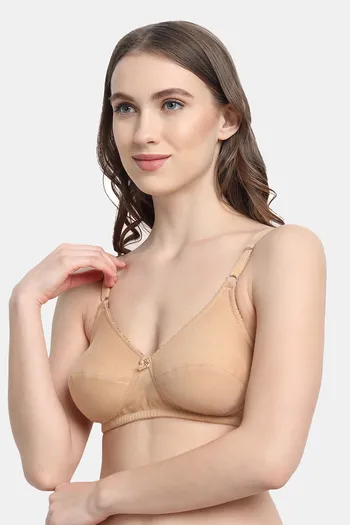 Buy VStar Double Layered Non Wired Medium Coverage Super Support Bra -  Beige Skin at Rs.319 online