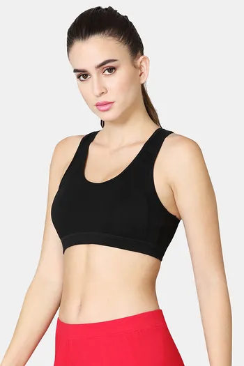 Buy Vstar Cotton Sports Bra With Removable Padding - Black at Rs.569 online