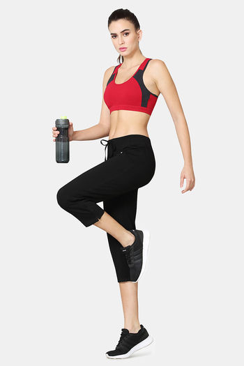 Buy Vstar Cotton Sports Bra With Removable Padding - Red Charcoal Melge at  Rs.569 online
