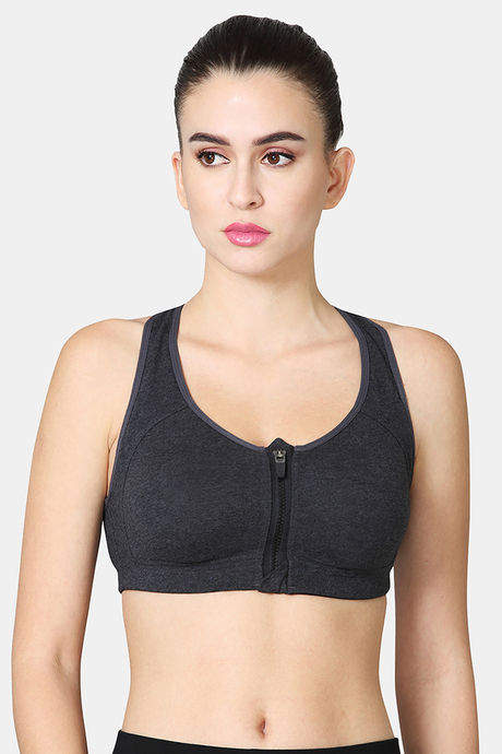 Buy Vstar Cotton Sports Bra With Removable Padding - Charcoal Melange at  Rs.569 online