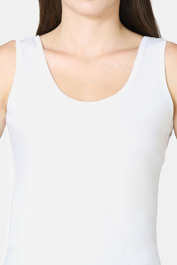 Zivame Knit Cotton Camisole - White