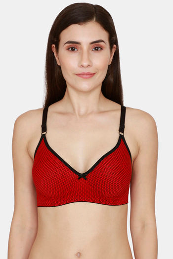 Buy Rozerra Double Layered Non Wired Full Coverage Bra - Red