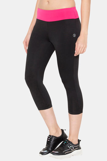 Buy Bodyactive Polyester Easy Movement Capris - Black at Rs.825