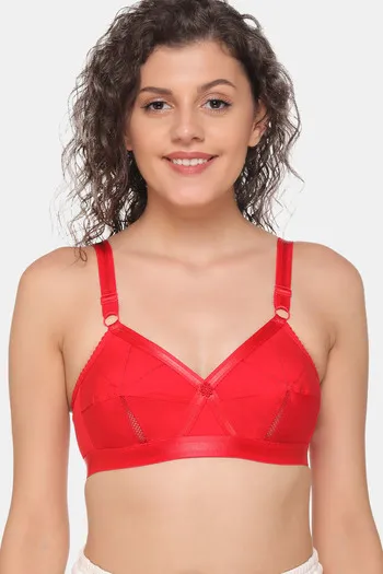 Buy Sona Single Layered Non Wired Full Coverage Sag Lift Bra - Red