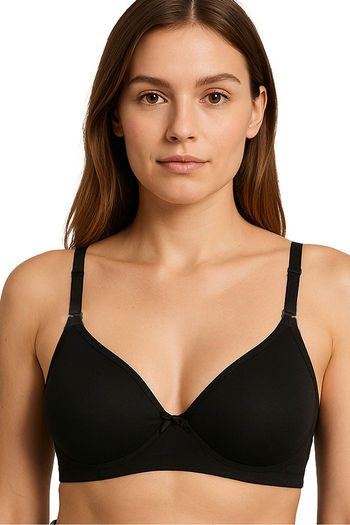 Buy Sona Double Layered Non Wired 3/4Th Coverage Sag Lift Bra - Black