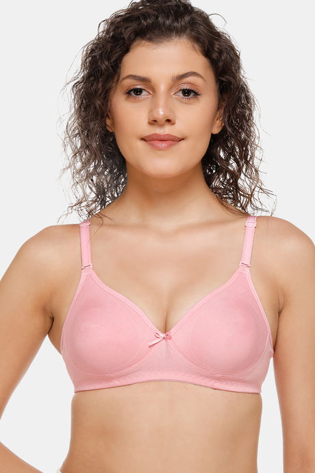 Zivame Double Layered Non Wired 3/4th Coverage Bra-Salmon Rose
