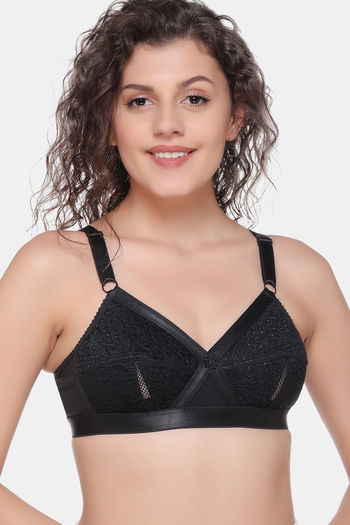 Intimacy Padded Non Wired Demi Coverage Backless Bra - Black