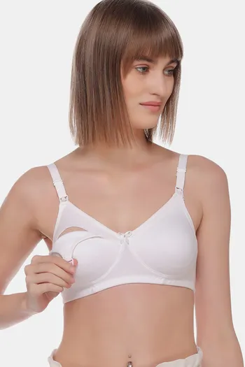 Buy Sona Double Layered Non Wired Full Coverage Maternity Bra - White 