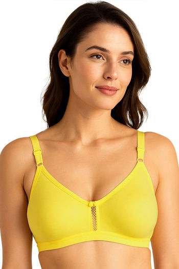 Buy Sona Double Layered Non Wired 3/4Th Coverage Sag Lift Bra - Yellow