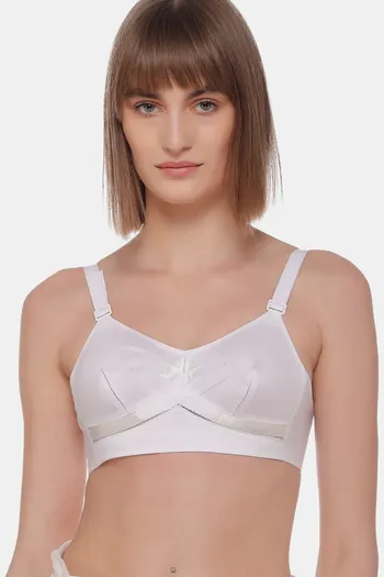Seamed single layered medium coverage bra