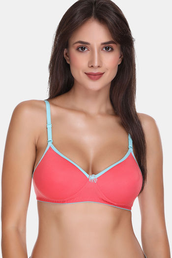 Buy Sona Padded Non Wired 3/4th Coverage Sag Lift Bra - Coral