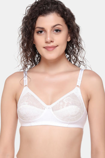 Penny by Zivame White Lace Full-Coverage Bra ZI0000M332