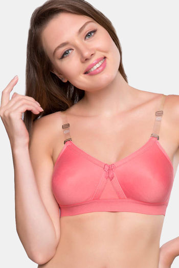 Buy Sona Double Layered Non Wired Medium Coverage Sag Lift Bra - Coral