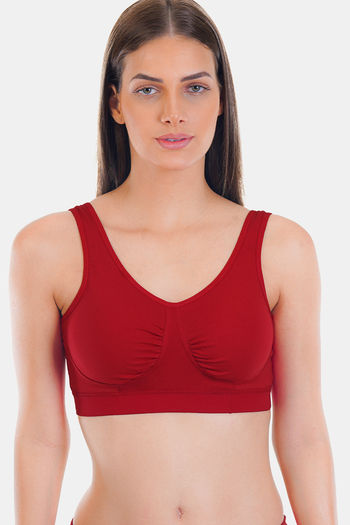Triumph 125 Padded Wireless Front Open Extreme Bounce Control Sports Bra -  Orange