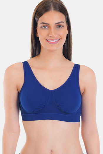 Buy Sona Padded Anti Microbial Slip On Sports Bra - Royal Blue at Rs.450  online
