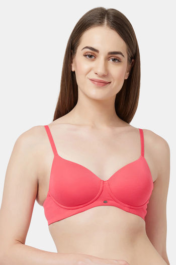 Buy PrettyCat Padded Wired Front Closure Push-Up Bra - Pink at Rs.494 online