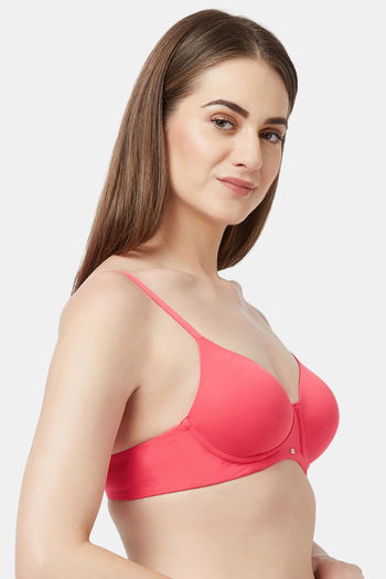 Buy Soie Medium Coverage Padded Non-Wired T-Shirt Bra - Rose at Rs