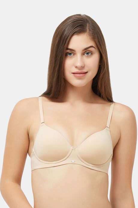 Soie Medium Coverage Padded Non-Wired T-Shirt Bra - Nude