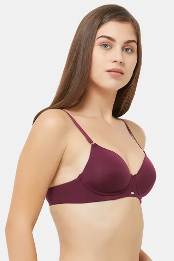 Buy Soie Medium Coverage Padded Non-Wired T-Shirt Bra - Walmart Wine at  Rs.798 online