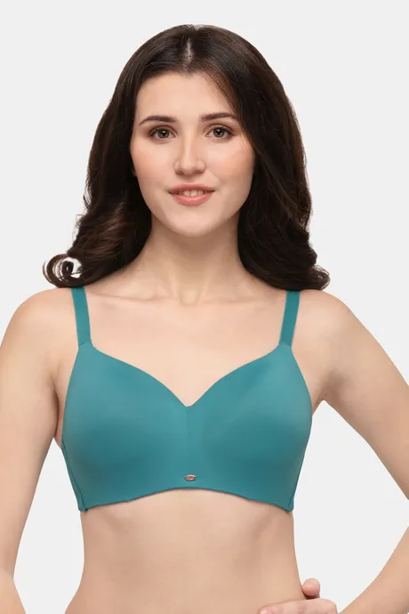 Buy Soie Full Coverage, Padded, Non-Wired Seamless Bra - Teal at Rs.1190  online