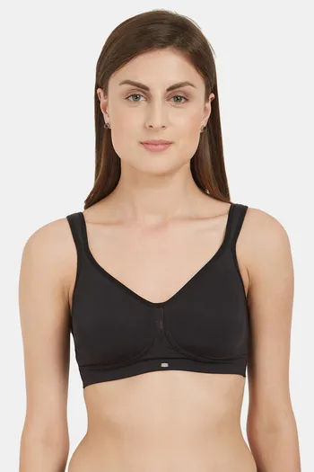 Buy Soie Double Layered Non Wired Full Coverage Minimiser Bra - Black