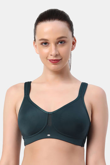 Buy Soie Double Layered Non Wired Full Coverage Minimiser Bra - Blue