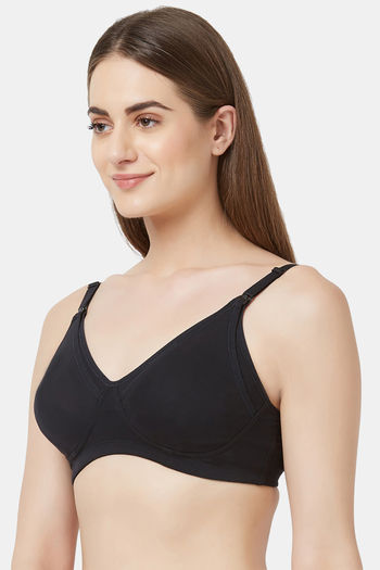 Buy Soie Non-Padded Non-Wired Maternity Bra - Black at Rs.608