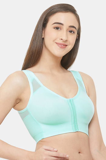 Buy Soie Front Closure Full/ Extreme Coverage Non-Padded, Non- Wired Bra -  Aqua at Rs.1071 online