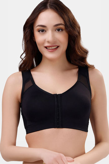 Buy Soie Double Layered Non Wired Full Coverage Super Support Bra - Black
