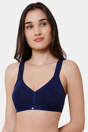 Buy Soie Full Coverage, Non Padded, Non Wired Bra - Navy