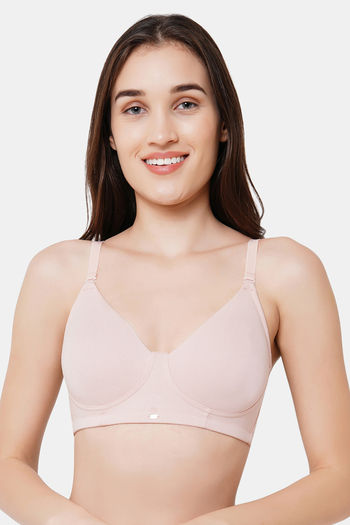 InnerSense Women's Organic Cotton Antimicrobial Seamless Side Support Bra -  Pink
