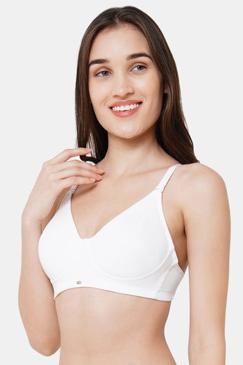 Buy Soie Non Padded Non Wired Full Coverage T-Shirt Bra - White at