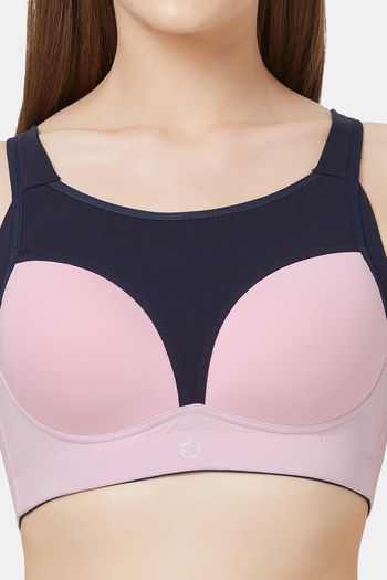 Buy Soie Extreme Coverage High Impact Padded Non-Wired Sports Bra - Pink at  Rs.1090 online