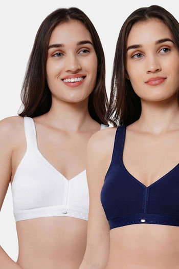 STROWBERRY PURE COTTON BRA WHITE COMBO PACK Women Full Coverage Non Padded  Bra