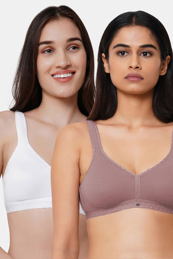 Buy Soie Full Coverage, Non Padded, Non Wired Bra (Pack Of 2) - Assorted at  Rs.1332 online