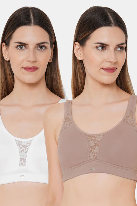 Buy Soie Full Coverage Non Padded Non Wired Bra (Pack Of 2) - Assorted at  Rs.1880 online