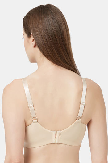 Buy Soie Full Coverage Padded Non-Wired Lace Bra - Nude at Rs.1190
