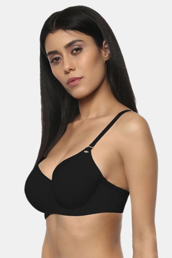 Buy Soie Padded Wired Full Coverage T-Shirt Bra - Black at Rs.792 online